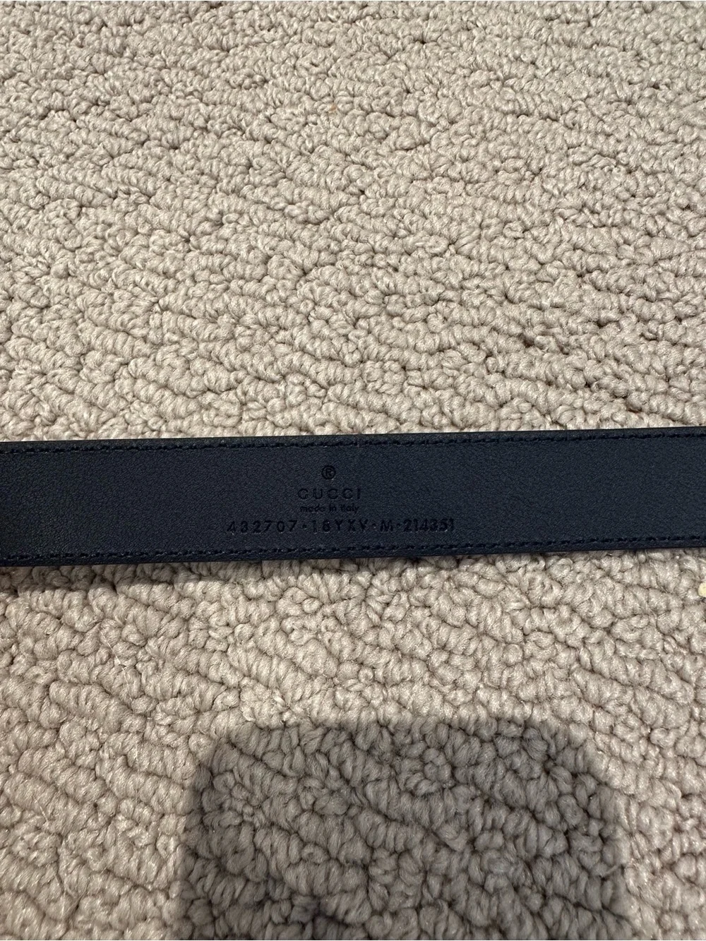 Gucci Double G Navy Leather Belt